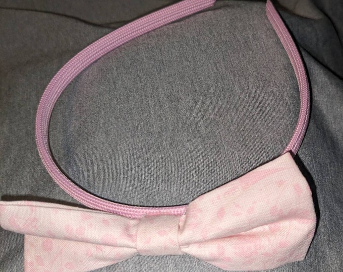 Headband girls pink with bow