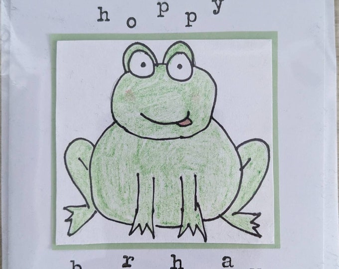 Frog happy birthday card