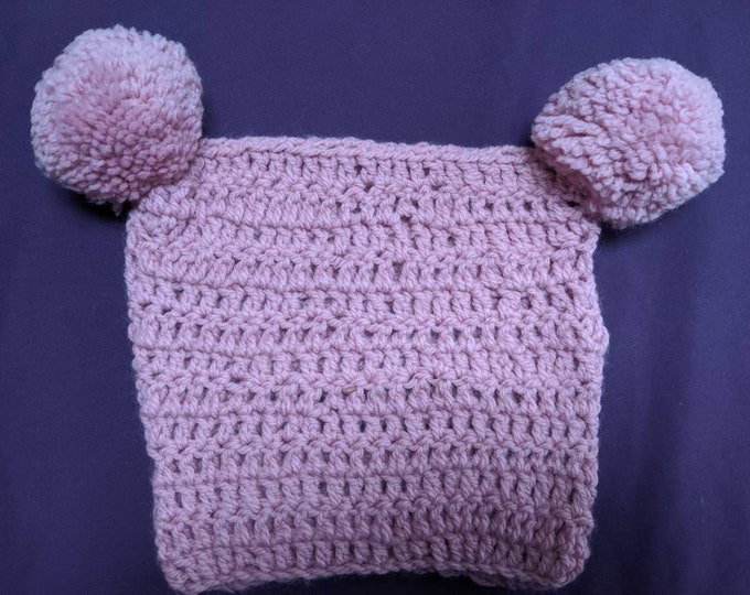 Pom poms hat pink Baby girls