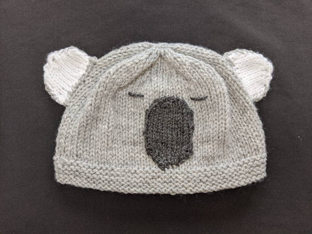 Koala hat in grey for 36 months unisex baby