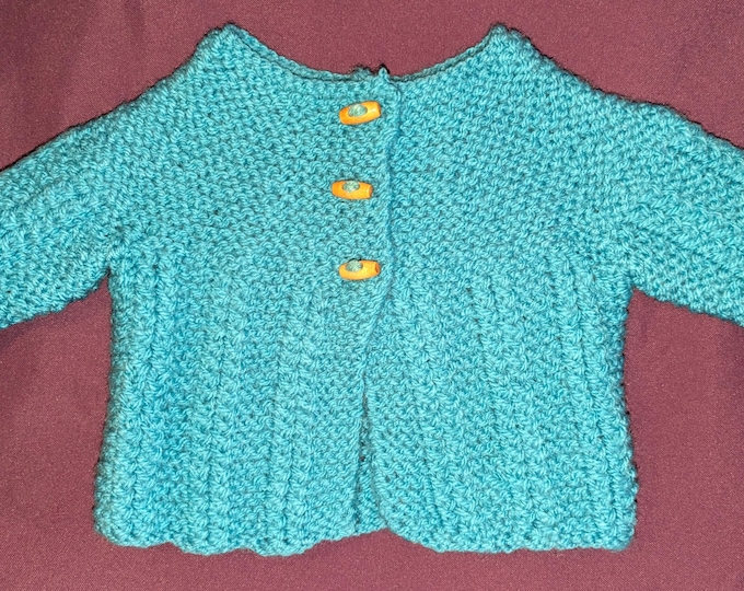 premature teal baby jacket