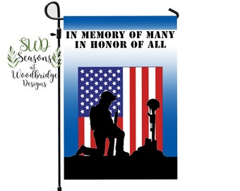 Military Garden Flag, Patriotic Flag Customized, Veterans Day Flag, Military Memorial Flag, American Flag Outdoor Decor