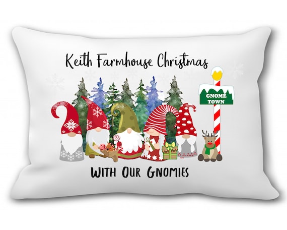 Personalized Christmas Pillow Personalized Scandinavian Gnome Throw Pillow Pillow Cases Personalized Custom Holiday Pillow Cover Etsy