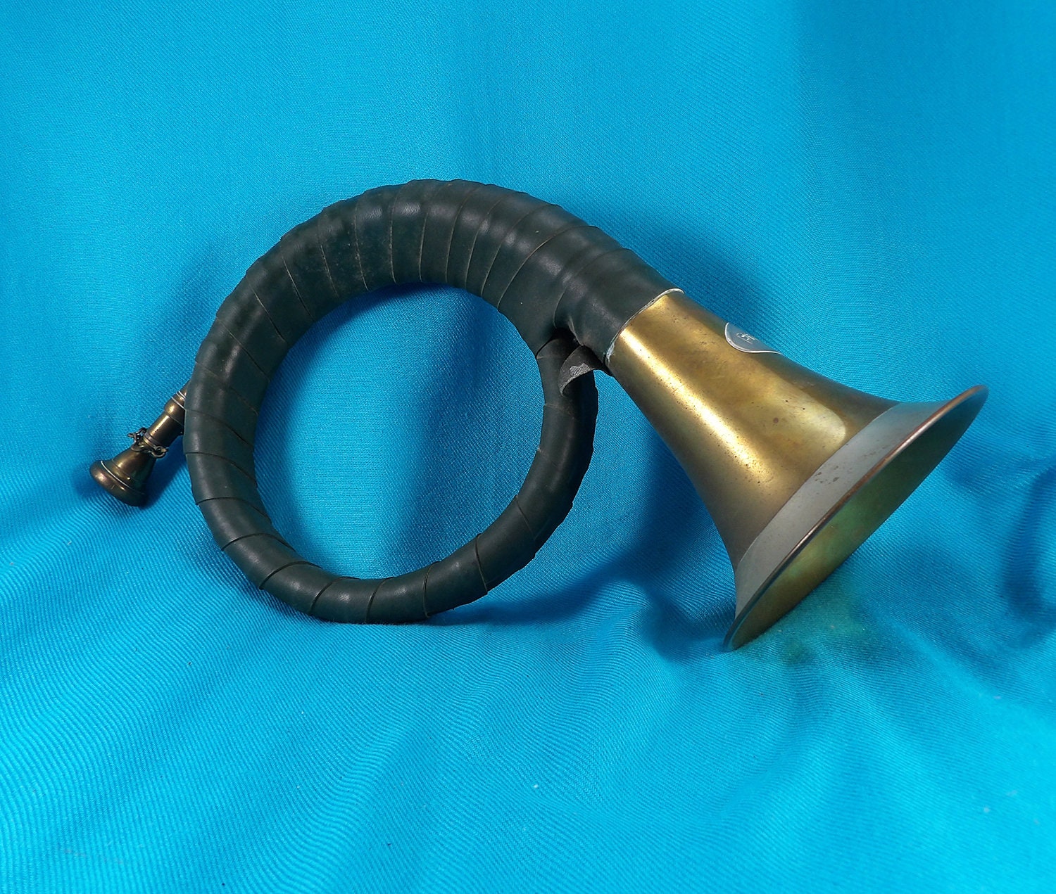 FurstPless Vintage Hunting Horn Brass with Leather Wrap Etsy