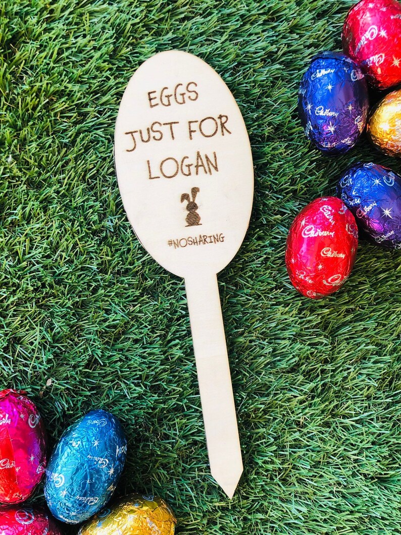 Personalised Easter Egg Gift Tag Easter egg Hunt wooden sign plaque with name