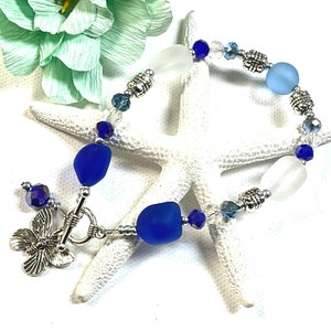 Sea Glass Butterfly Bracelet, Butterfly Bracelet, Sea Glass Bracelet, Sea Glass Jewelry, Butterfly Jewelry, Summer Jewelry, Butterfly Gift