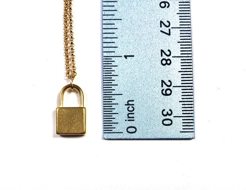Dainty Gold Lock Necklace Small Lock Necklace Gold Layering Etsy
