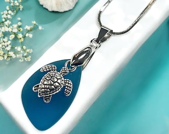 Meeresglas Schildkröten Halskette• Meeresschildkröten Halskette•Schildkröten Schmuck•Schildkröte•Geschenk für Sie•Geschenk für Mama