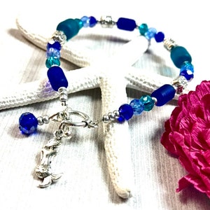 Sea Glass Mermaid Bracelet, Mermaid Bracelet, Sea Glass Bracelet, Sea Glass Jewelry, Mermaid Jewelry, Summer Jewelry, Mermaid Gift