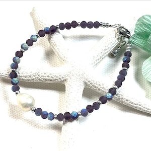 Pearl Anklet,Boho Beaded Anklet, Beaded Ankle Bracelet, Dainty Boho Anklet, Beach Anklet, Crystal Anklet, Foot Jewelry, Beach Jewelry,