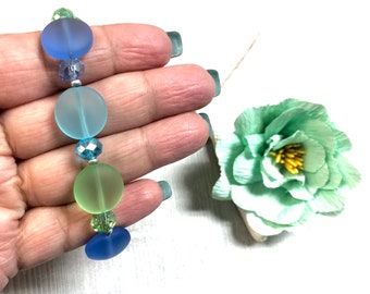 Blue Sea Glass Bracelet, Sea Glass Bracelet, Sea Glass Jewelry, Beachy Jewelry, Summer Jewelry, Bridesmaid Gift,Boho Bracelet, Boho Jewelry