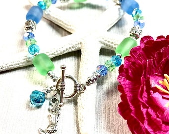 Sea Glass Mermaid Bracelet, Mermaid Bracelet, Sea Glass Bracelet, Sea Glass Jewelry, Mermaid Jewelry, Summer Jewelry, Mermaid Gift