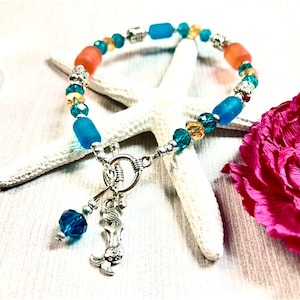 Sea Glass Mermaid Bracelet, Mermaid Bracelet, Sea Glass Bracelet, Sea Glass Jewelry, Mermaid Jewelry, Summer Jewelry, Mermaid Gift