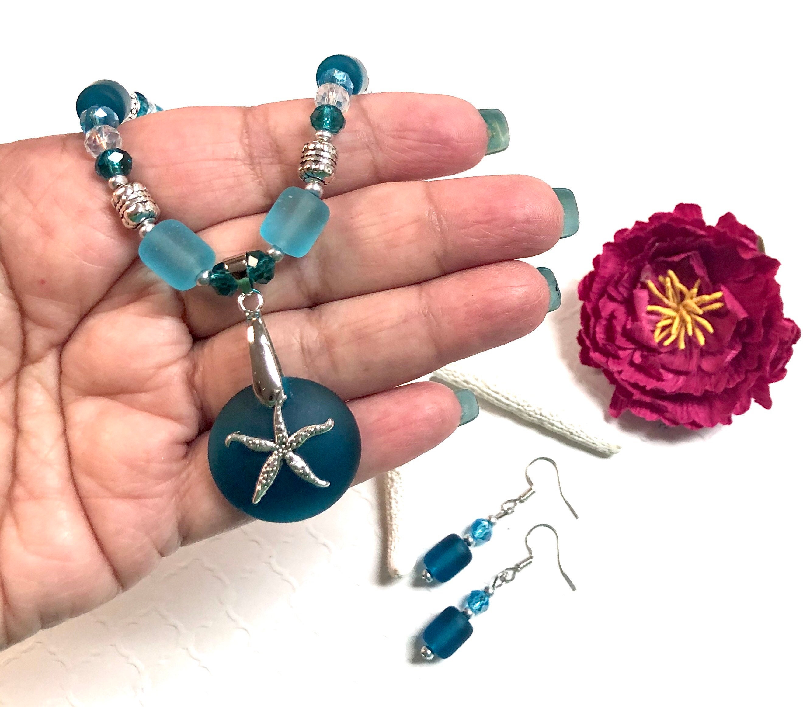 Sea Glass Starfish Necklace Set Starfish NecklaceSea Glass | Etsy