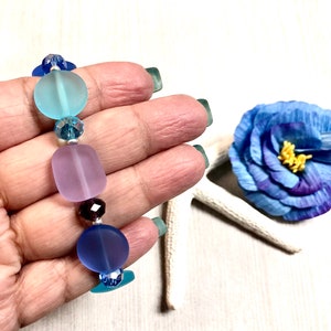 Sea Glass Bracelet,Purple Sea Glass Bracelet, Sea Glass Jewelry, Beachy Jewelry, Summer Jewelry, Bridesmaid Gift,Boho Bracelet, Boho Jewelry