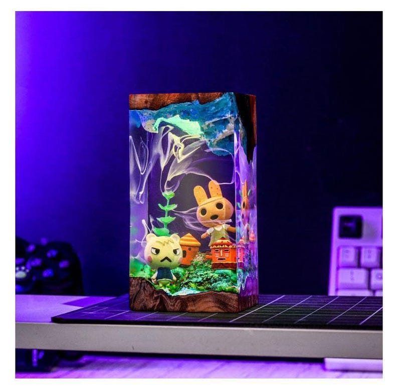 Custom Animal Cros.sing Epoxy, Coco An.imal Cros.sing lamp, anime figure, Personalize Figure, Custom Night Light Back to school gifts image 7