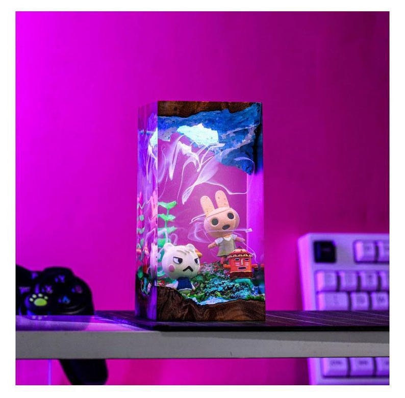 Custom Animal Cros.sing Epoxy, Coco An.imal Cros.sing lamp, anime figure, Personalize Figure, Custom Night Light Back to school gifts image 5