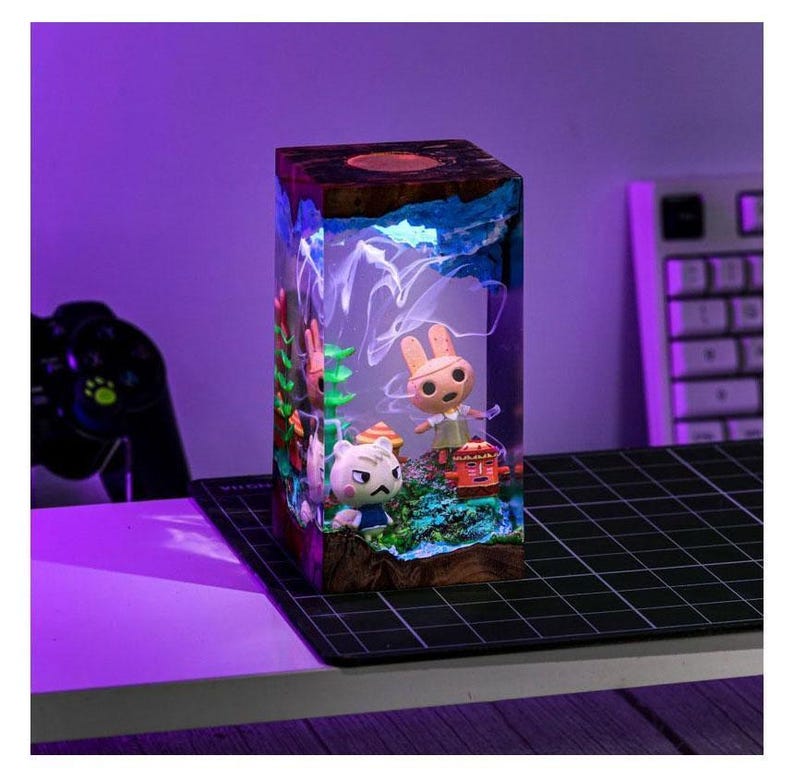 Custom Animal Cros.sing Epoxy, Coco An.imal Cros.sing lamp, anime figure, Personalize Figure, Custom Night Light Back to school gifts image 9
