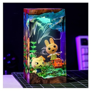 Custom Animal Cros.sing Epoxy, Coco An.imal Cros.sing lamp, anime figure, Personalize Figure, Custom Night Light Back to school gifts image 1