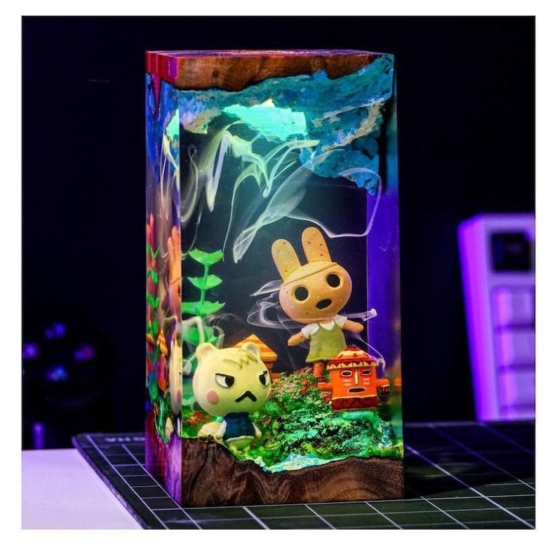 Custom Animal Cros.sing Epoxy, Coco An.imal Cros.sing lamp, anime figure, Personalize Figure, Custom Night Light Back to school gifts image 1