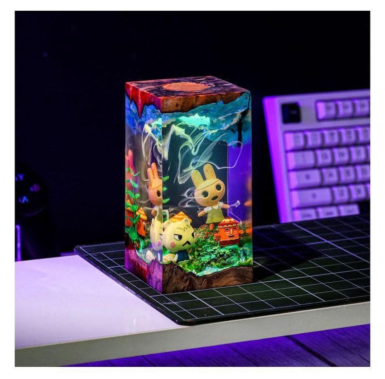 Custom Animal Cros.sing Epoxy, Coco An.imal Cros.sing lamp, anime figure, Personalize Figure, Custom Night Light Back to school gifts image 3