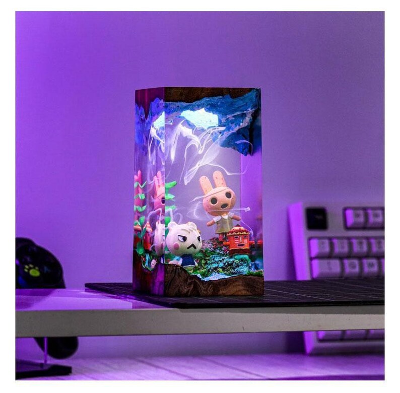 Custom Animal Cros.sing Epoxy, Coco An.imal Cros.sing lamp, anime figure, Personalize Figure, Custom Night Light Back to school gifts image 4
