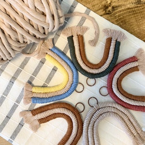 Macrame Rainbow Keychain | Diaper Bag Tag | Bag Tag