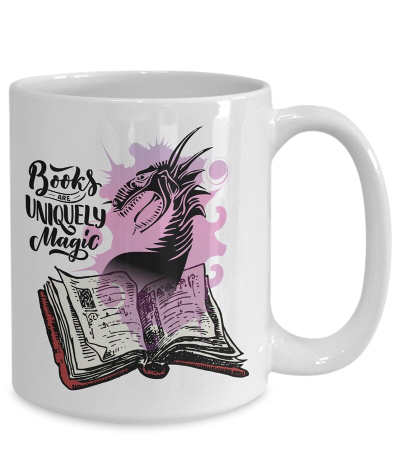 Fantasy Book Readers Mug Books Are Uniquely Magic Writer Author Coffee Mug Teachers Students Book Lovers Easily Distracted by Books 15 Fluid ounces