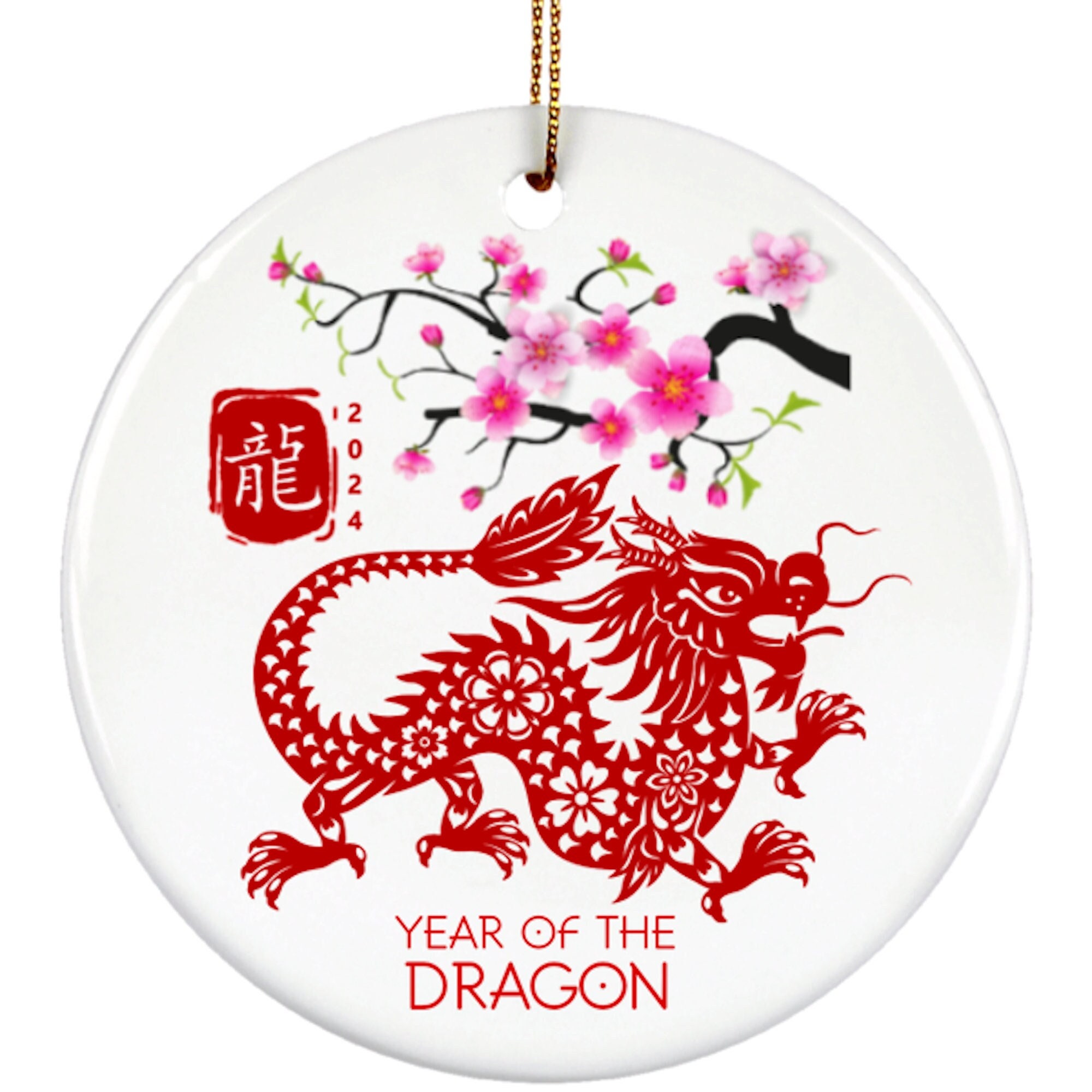 YEAR of the DRAGON Ornament Chinese Zodiac Dragon Chinese New Year Chinese  Folklore Lunar New Year -  Denmark