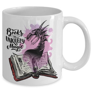 Fantasy Book Readers Mug Books Are Uniquely Magic Writer Author Coffee Mug Teachers Students Book Lovers Easily Distracted by Books 11 Fluid ounces