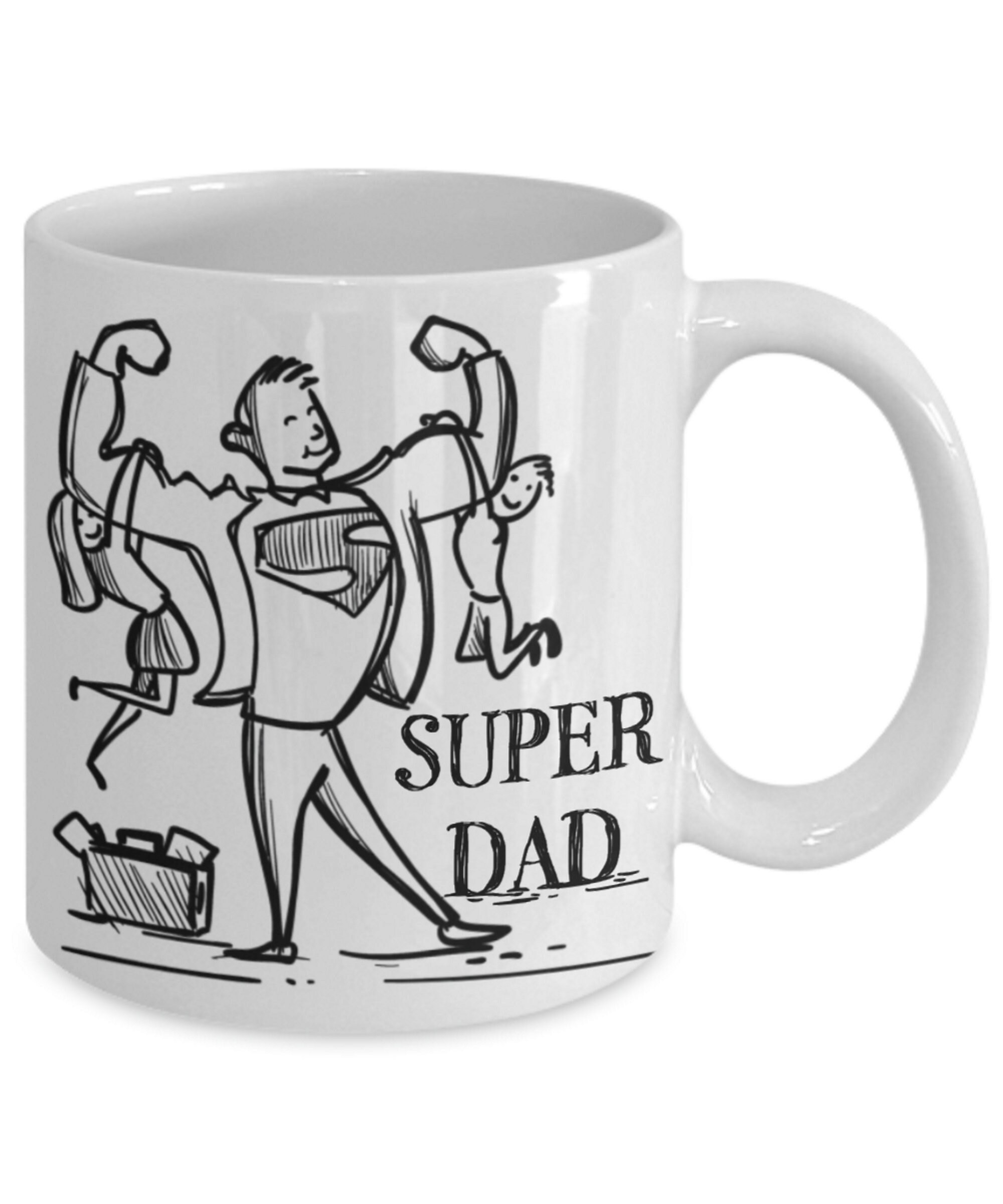 Dad Mug Super Dad Coffee Mug Father's Day Birthday Etsy