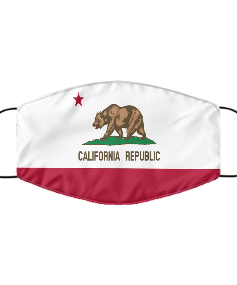 Face Mask California State Flag Fashion Mask Social Distancing Etsy