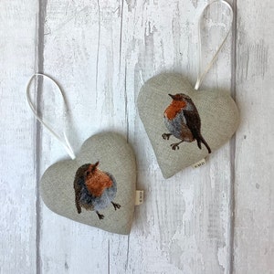Hanging Heart - Robins - Mini Gift - Decorations - Nature - Gifts