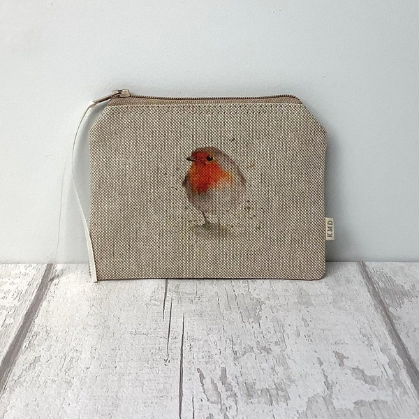 Coin Purse - Birds - Red Robin - Zip Purse