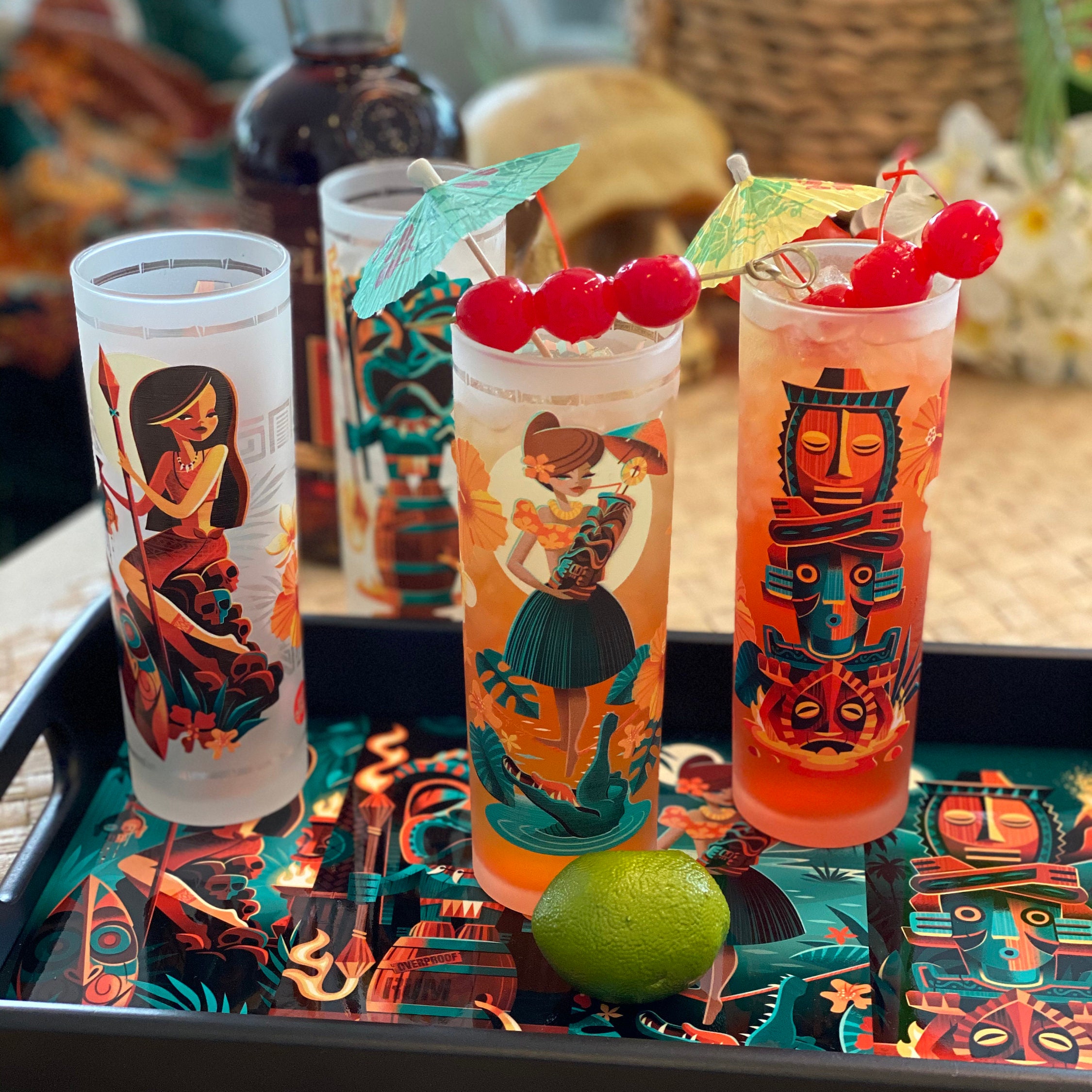 Tiki Portraits Zombie Glass Set