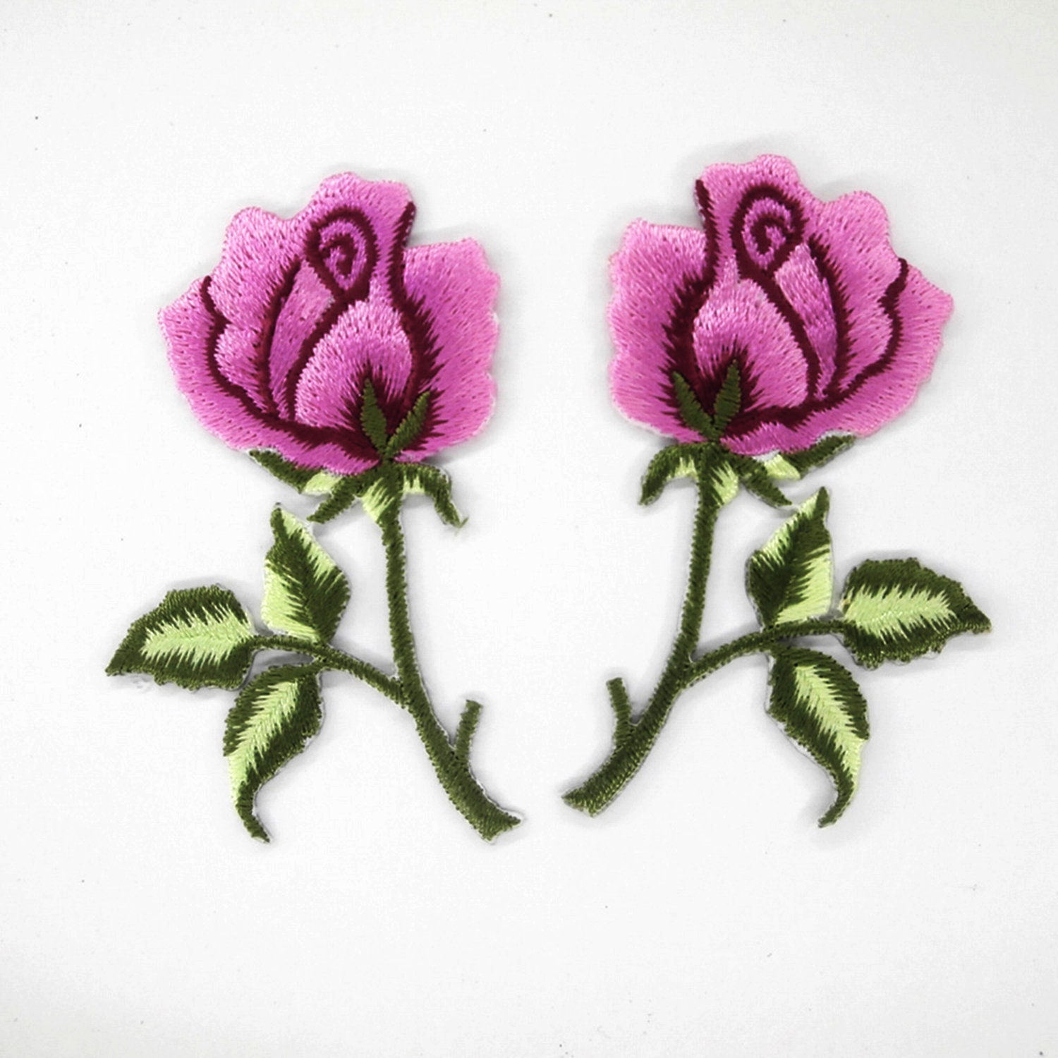Rose Line Patch Flower Patches Purple Rose Patches Iron on Patch Embroidered Patches ...