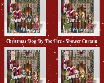 Great Dane Dalmatian Greater Swiss Mountain Doberman English Setter Dachshund Fall Festival Dog Cat Bath Mat /& Shower Curtain Combo