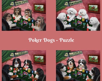 Chesapeake Bay Retriever German Shorthaired Pointer Home of Dogs Cats Playing Poker Refrigerator Magnet English Springer Spaniel