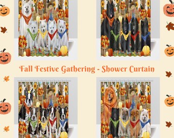 Great Dane Dalmatian Greater Swiss Mountain Doberman English Setter Dachshund Fall Festival Dog Cat Bath Mat /& Shower Curtain Combo