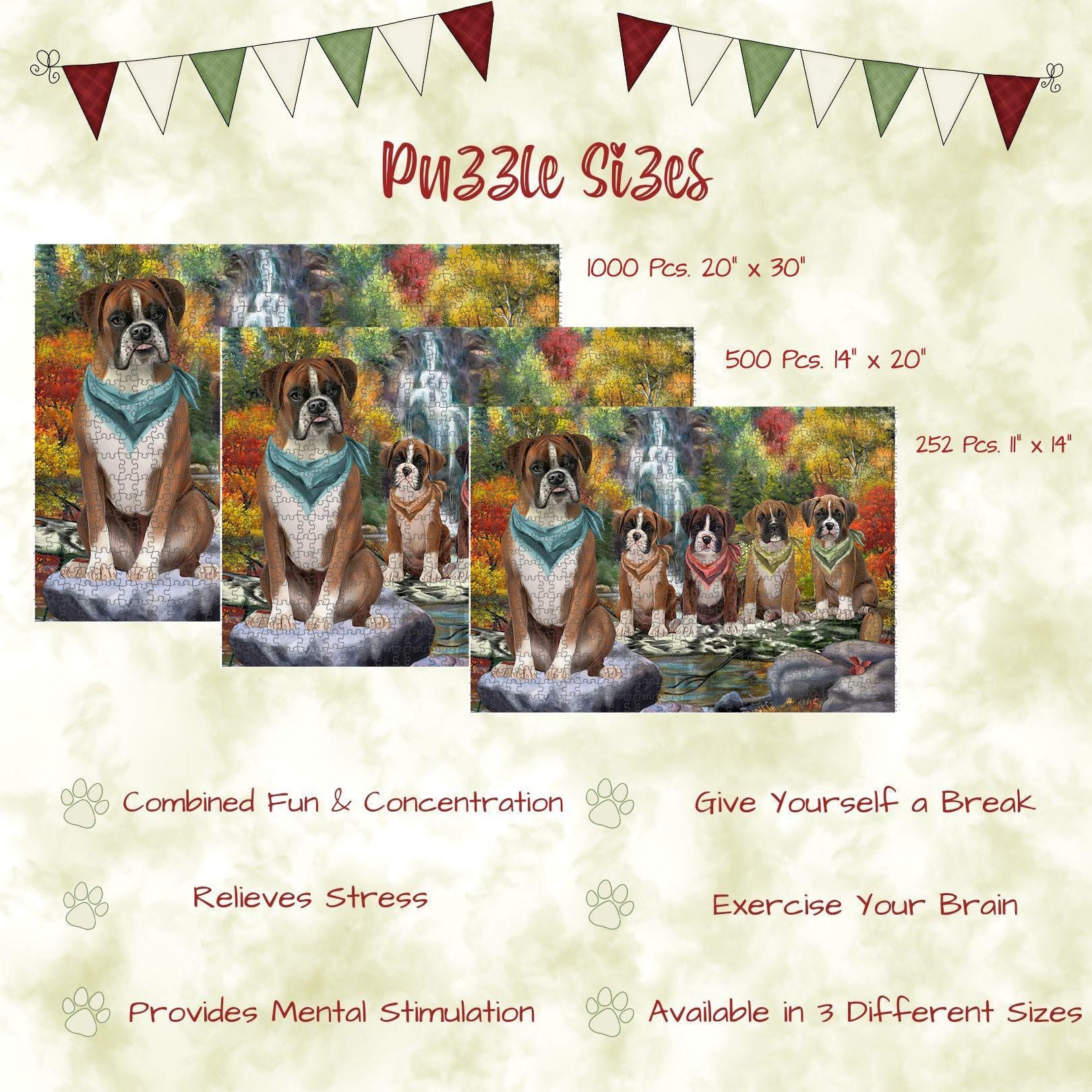 Let It Snow Boxer Dog Jigsaw Puzzle For Adults - 252 Pieces, 11x14 Inches, In Metal Tin Box