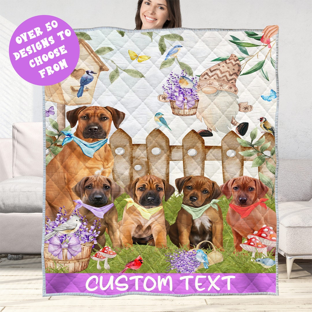Rhodesian Ridgeback Dog Quilt Warm Bed Coverlet Bedspread Lightweight ...