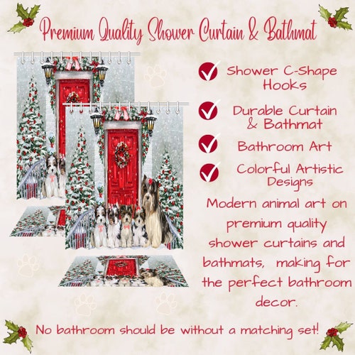 Biewer Terrier Dog Shower Curtain & Bath Mat Combo Pet Painting shops Bathtub Mat Christmas Personalized Pet Sympathy Custom Mother's Day Gift