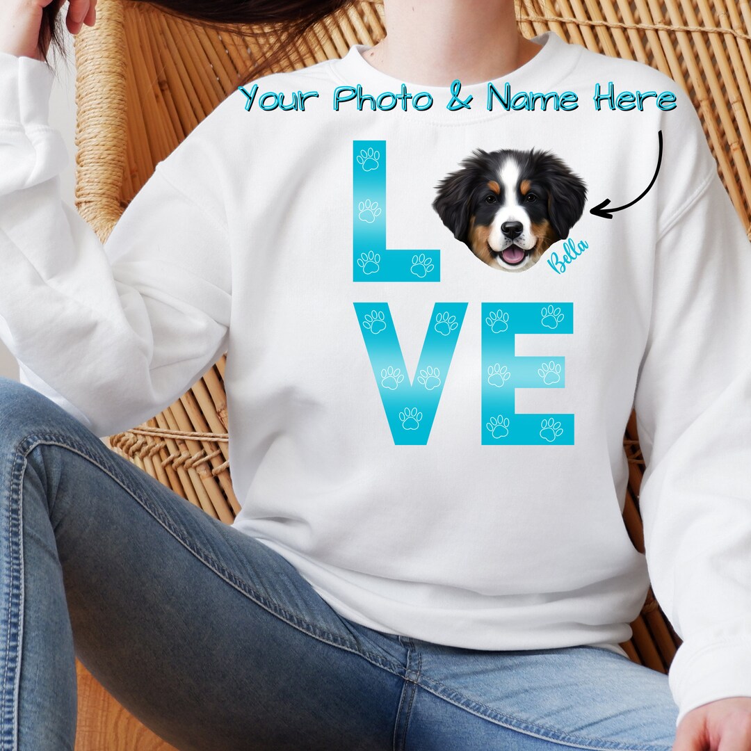 Personalized Dog Face White Unisex Heavy Blend Crewneck Etsy