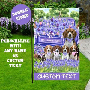 Beagle Dog Lawn Sign Housewarming Hostess Gift Outdoor Banner with Pet Memorial Dog Flag for Farmhouse Fall Porch Decor Pet Moms Gift Ideas