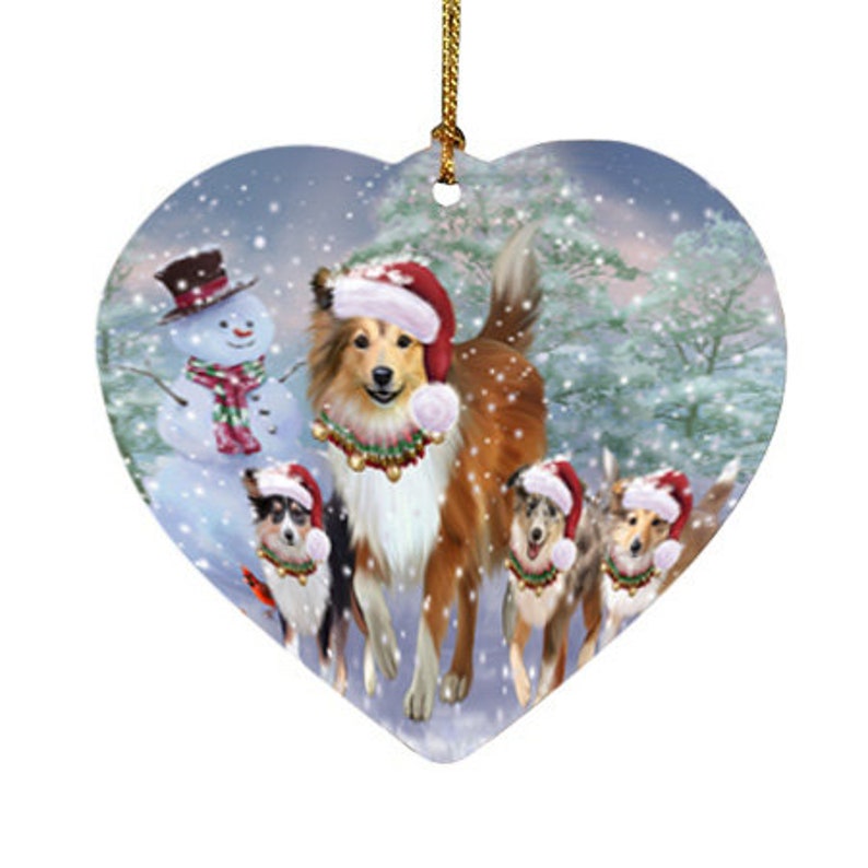 Scottish Terrier Schnauzer Christmas Running Dog Heart Ornament Rhodesian Ridgeback Rottweiler Saint Bernard Samoyed Pugs