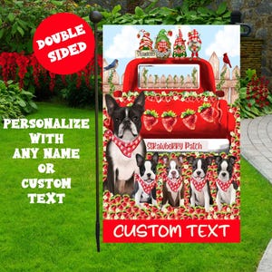 Boston Terrier Garden Flag Custom Outdoor Yard Banner Pet Name Sign Dog Lover Gift for Dog Mom&#39;s  Housewarming Romantic Lawn Walkway Decor