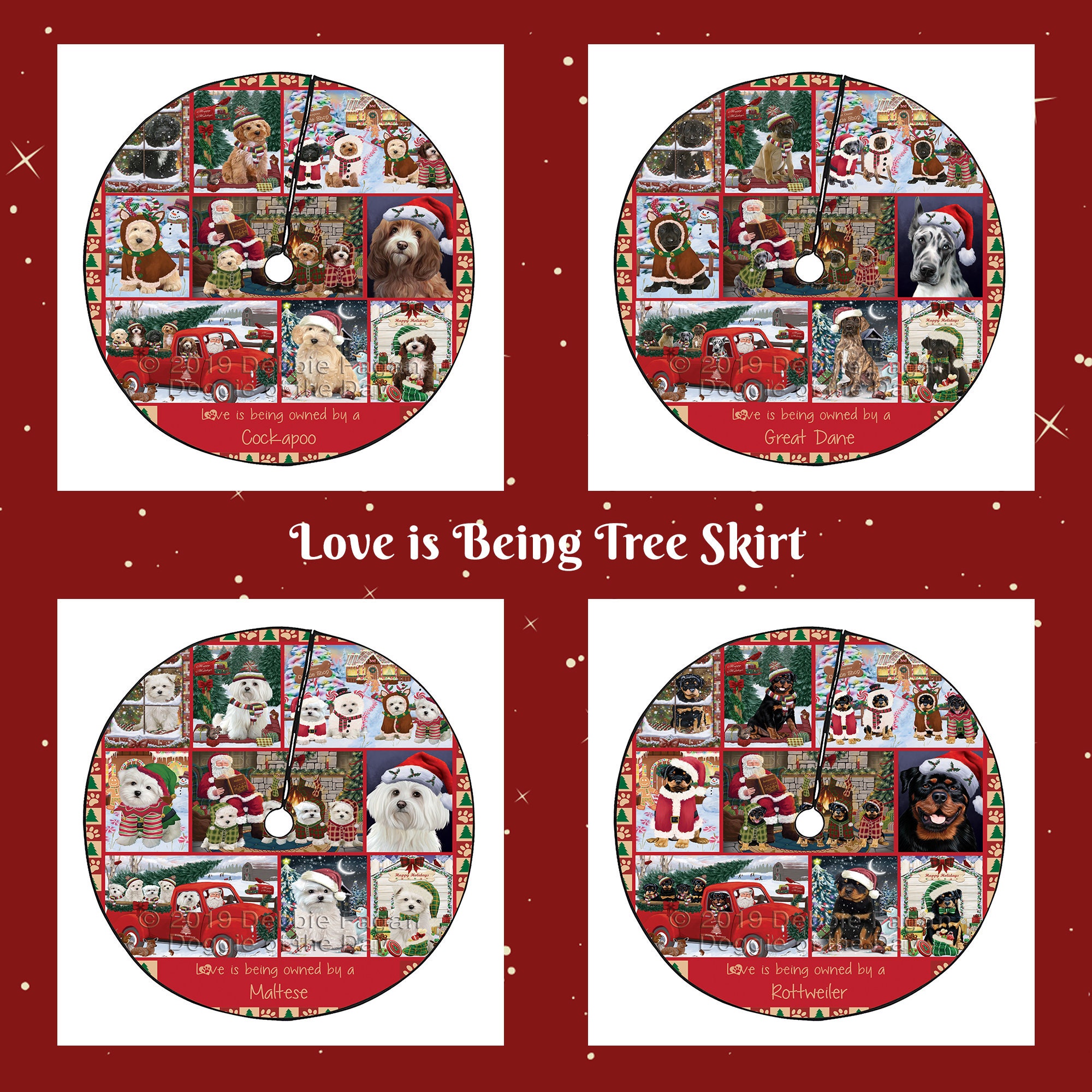 Personalized Love is Being Owned Christmas Dog Cat Tree Skirt Etsy