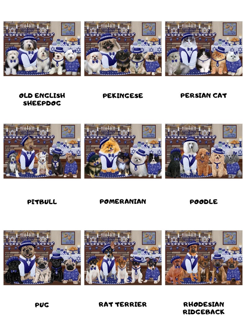 Labrador Nova Scotia Duck Tolling Retriever Personalized Happy Hanukkah Dog Cat Wood Serving Tray Maltese Malti Tzu