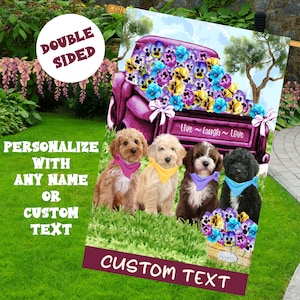 Cockapoo  House Flag Double Sided  Home & Garden Decor, Custom Dog Flag, Personalized Pet Flag, Outdoor Decoration, Dog Lover GIft