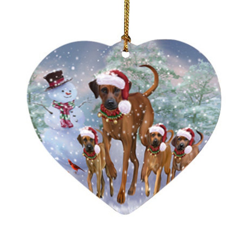 Scottish Terrier Schnauzer Christmas Running Dog Heart Ornament Rhodesian Ridgeback Rottweiler Saint Bernard Samoyed Pugs
